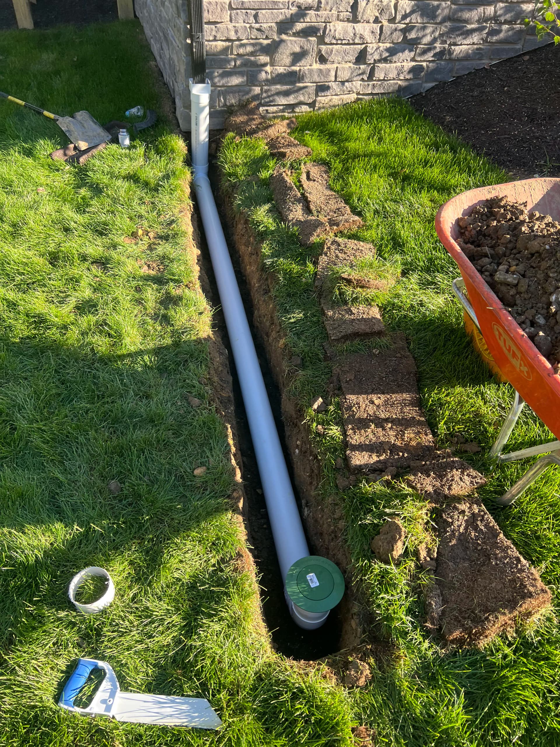 Gallery photos for Gutter Pop-Up Drainage Install Fixes Soggy Backyard in Fortville: Image #1