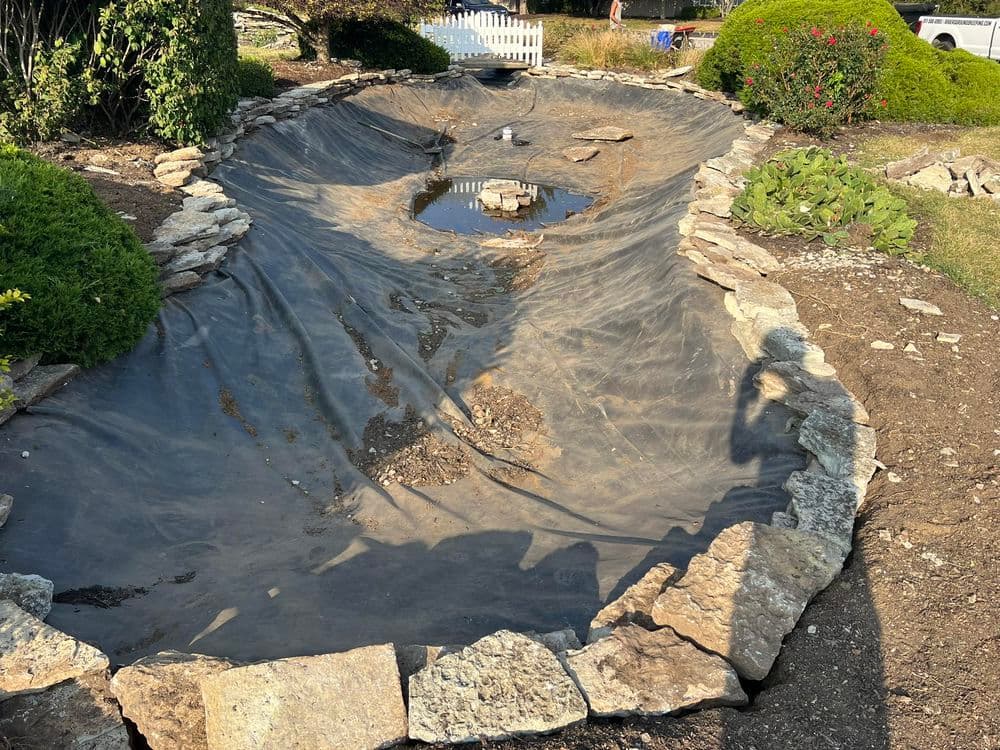 Project Stonework Completed Around Community Pond in Indianapolis image
