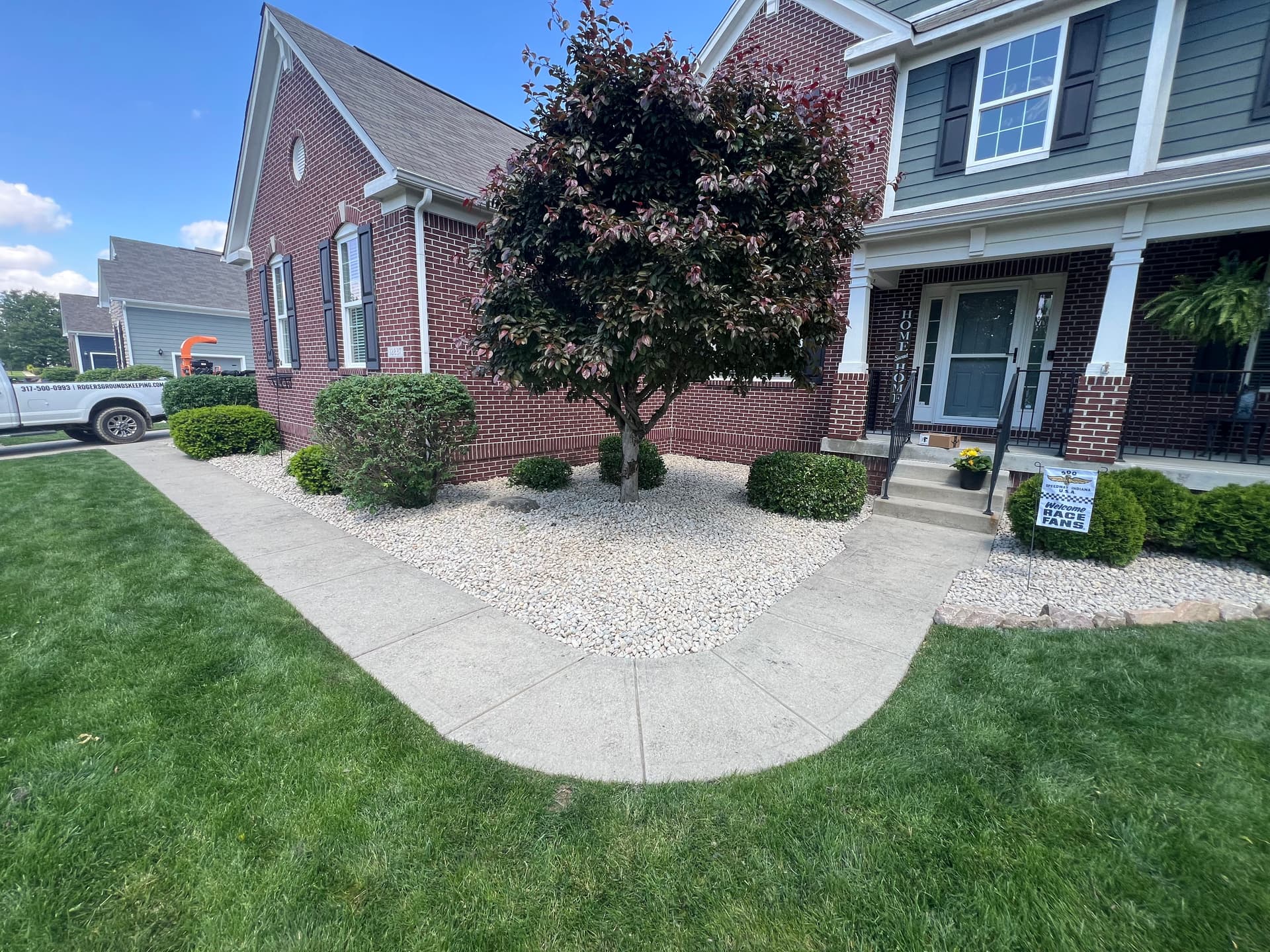 Gallery photos for River Rock and Sandstone Edging Upgrade in Fishers: Image #1